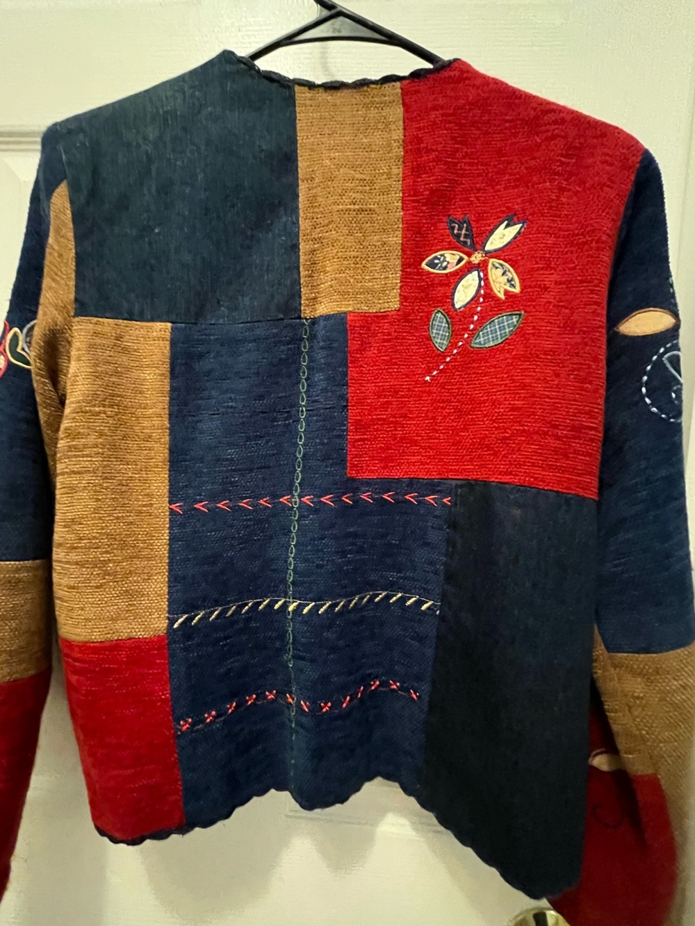 Vintage KORET City Blues 90s Artsy Patchwork Embroidered Statement Jacket - Picture 12 of 16